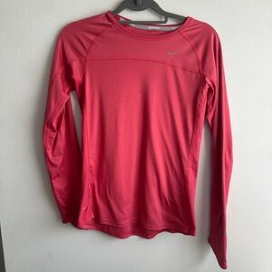 Nike Coral Pink Long-Sleeve Dri-FIT Performance Top